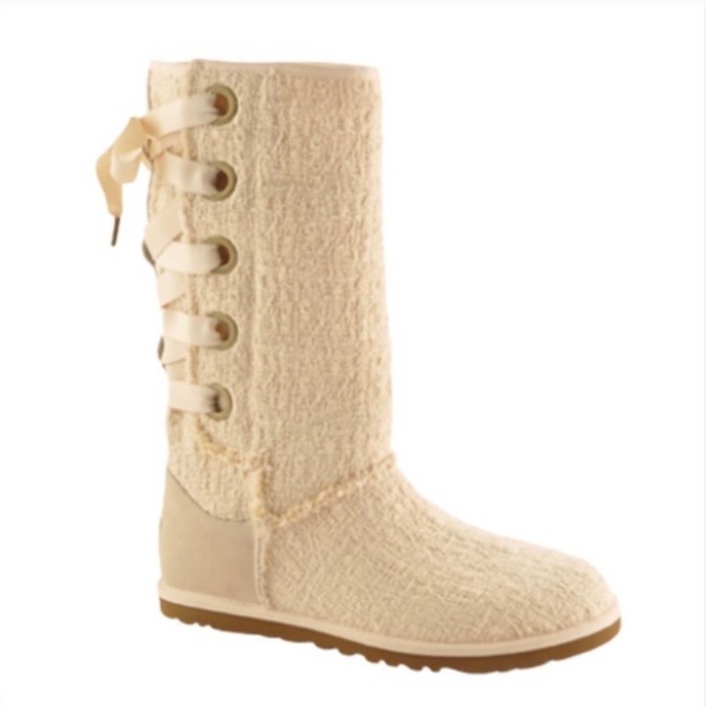 UGG Australia Harbour Tweed Lace Up Boot in Creme